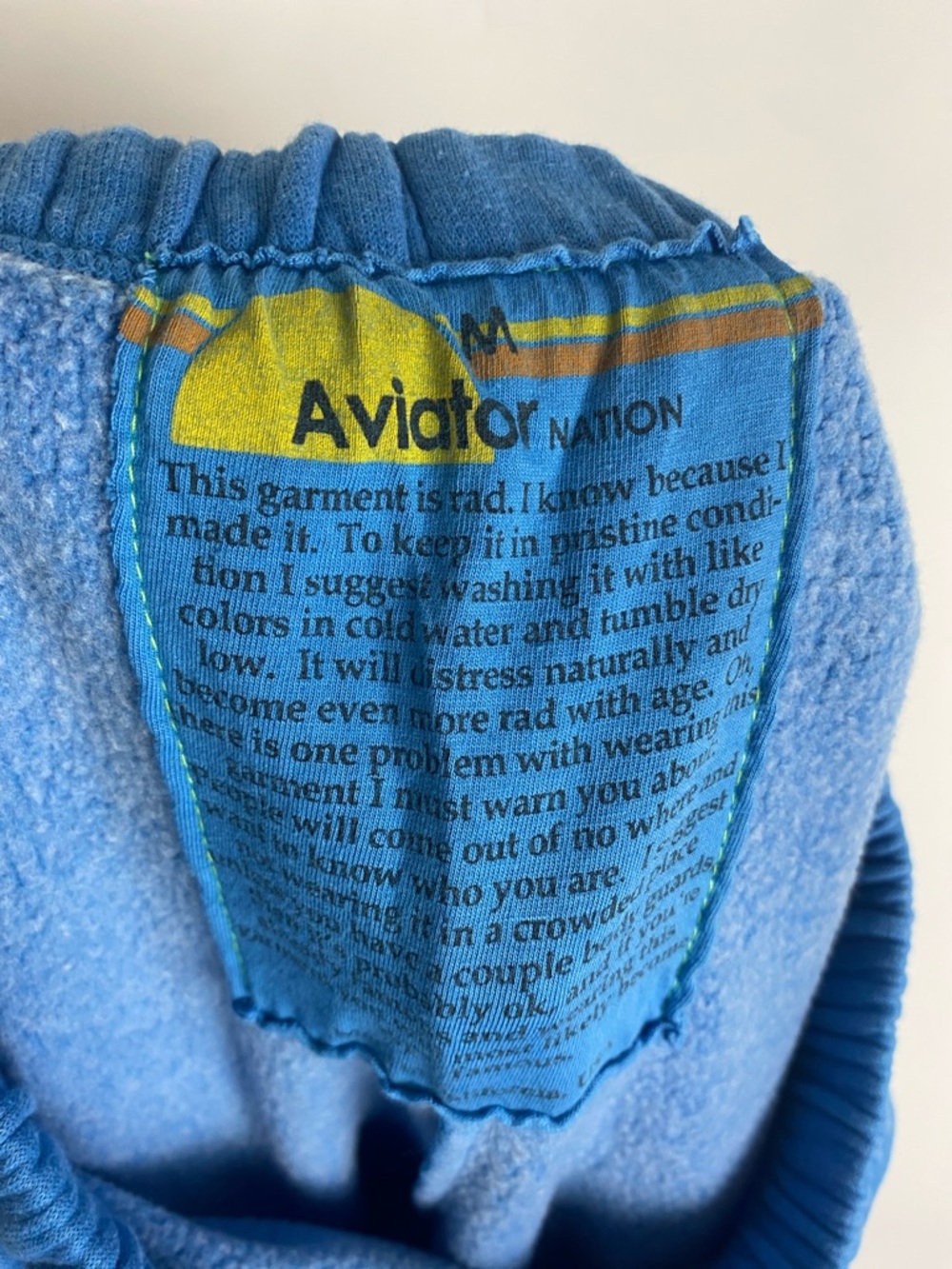 Aviator Nation Womens Size Medium Smiley Happy Face Sweatpants Blue - Picture 7 of 10